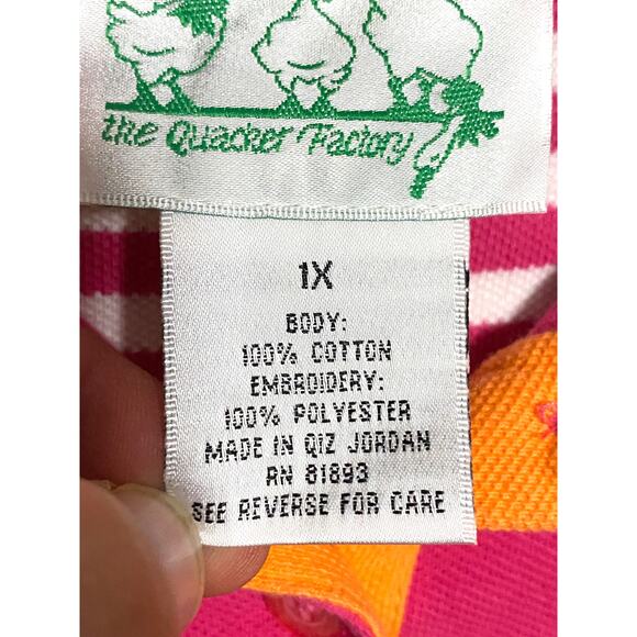 Quacker Factory Starfish Polo Shirt Women Plus 1X Vacation Beachy Cruise Island - Picture 6 of 7